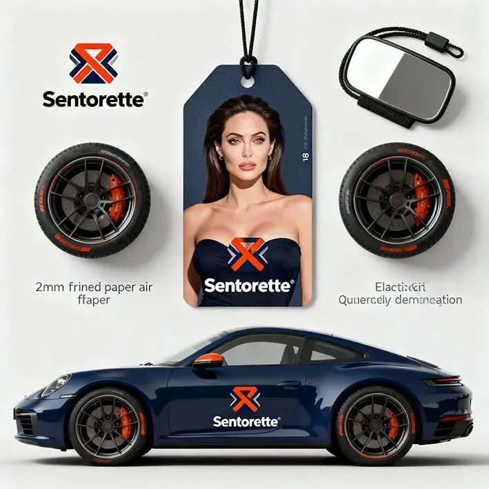Ambientador de carro personalizado com logo e cores da empresa – fortalecimento da identidade de marca em cada carro em movimento﻿﻿