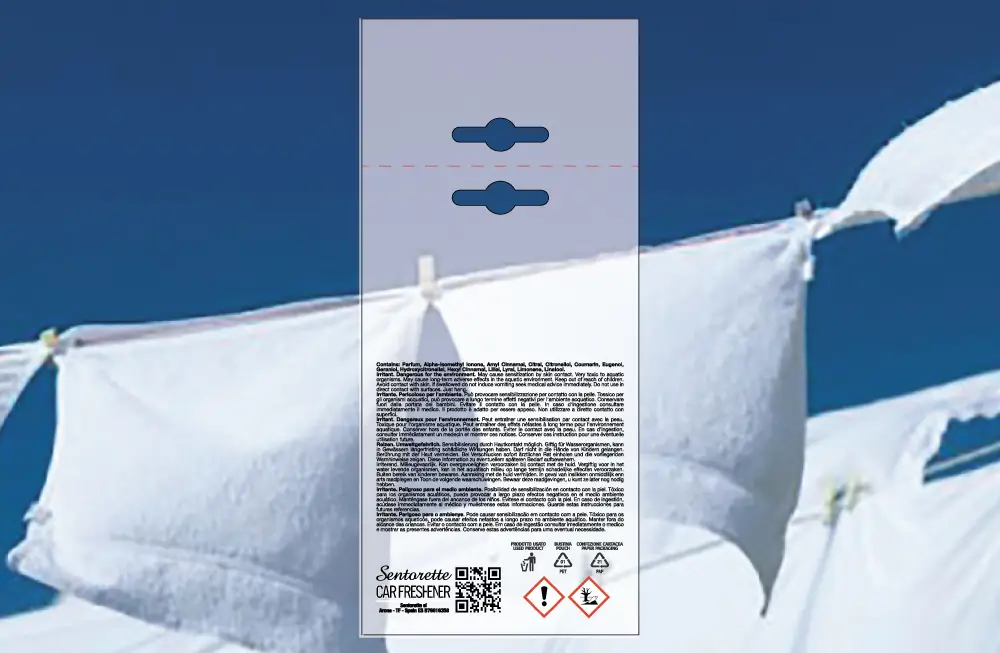 Vorlage für individuelles Verpackungsdesign Auto-Lufterfrischer, Duft:﻿Reinheitsgeschmack